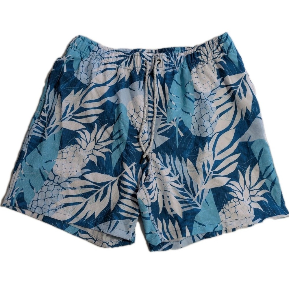 Vintage Summer Mens‎ XXL Pineapple Print Swim Trunks Lined Board Shorts